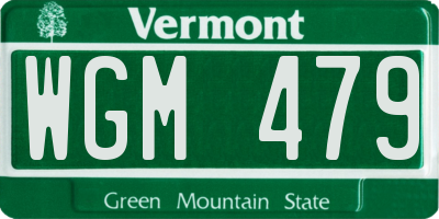 VT license plate WGM479