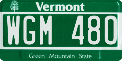 VT license plate WGM480