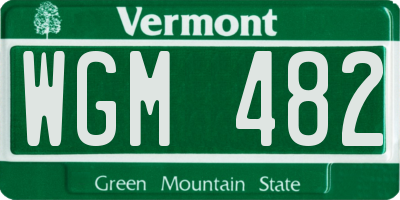 VT license plate WGM482