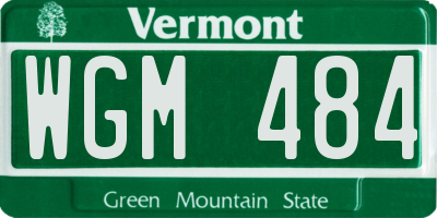 VT license plate WGM484