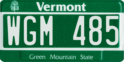 VT license plate WGM485
