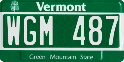 VT license plate WGM487