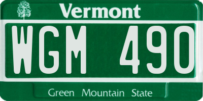 VT license plate WGM490