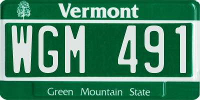 VT license plate WGM491