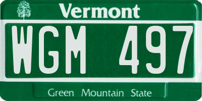 VT license plate WGM497