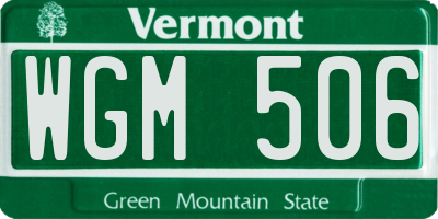 VT license plate WGM506