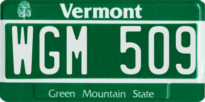 VT license plate WGM509