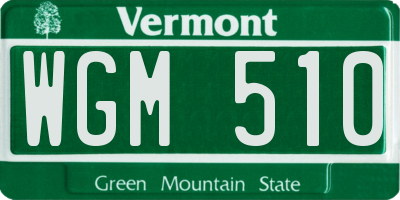 VT license plate WGM510