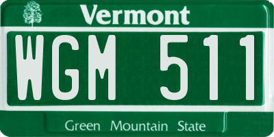 VT license plate WGM511