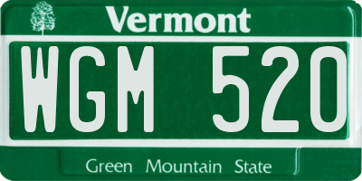 VT license plate WGM520