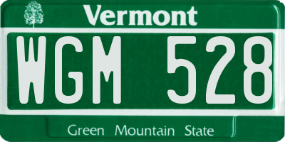 VT license plate WGM528