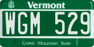 VT license plate WGM529