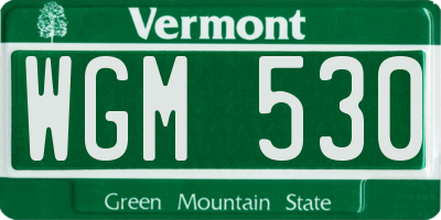 VT license plate WGM530