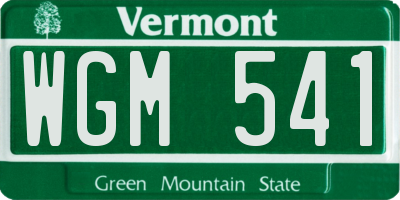 VT license plate WGM541