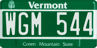 VT license plate WGM544