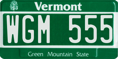 VT license plate WGM555