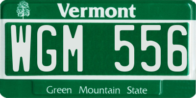 VT license plate WGM556