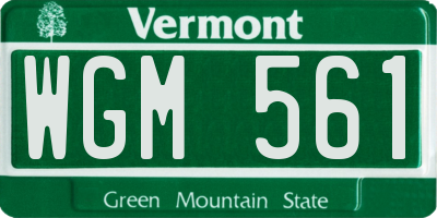 VT license plate WGM561