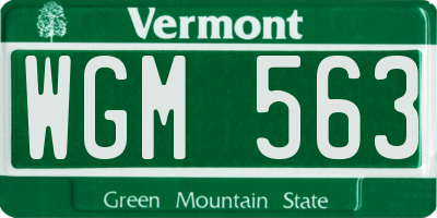 VT license plate WGM563