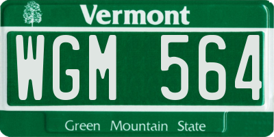 VT license plate WGM564