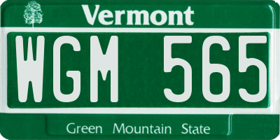VT license plate WGM565