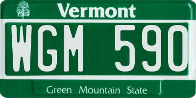 VT license plate WGM590
