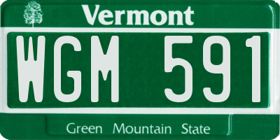 VT license plate WGM591