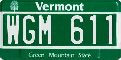 VT license plate WGM611