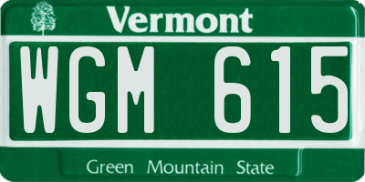 VT license plate WGM615