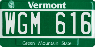 VT license plate WGM616