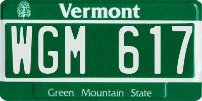 VT license plate WGM617