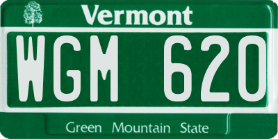 VT license plate WGM620