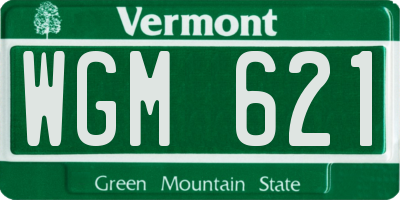 VT license plate WGM621