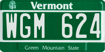 VT license plate WGM624