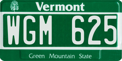 VT license plate WGM625