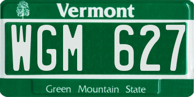 VT license plate WGM627