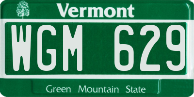 VT license plate WGM629
