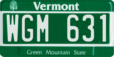 VT license plate WGM631