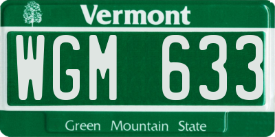 VT license plate WGM633