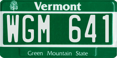 VT license plate WGM641