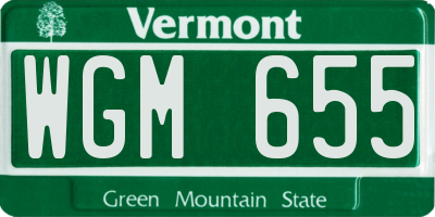 VT license plate WGM655