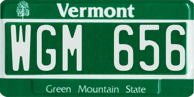 VT license plate WGM656