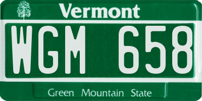 VT license plate WGM658