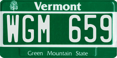 VT license plate WGM659