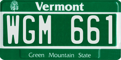 VT license plate WGM661
