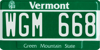 VT license plate WGM668
