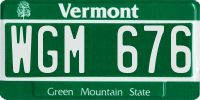VT license plate WGM676