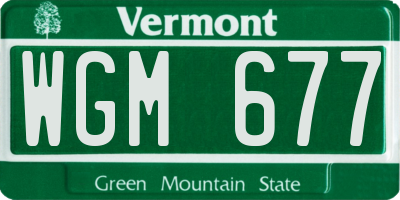 VT license plate WGM677