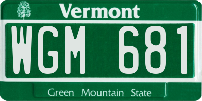 VT license plate WGM681