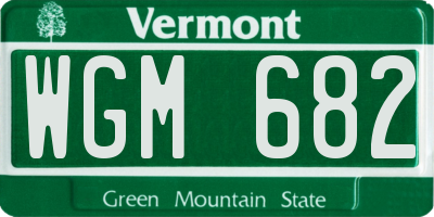VT license plate WGM682